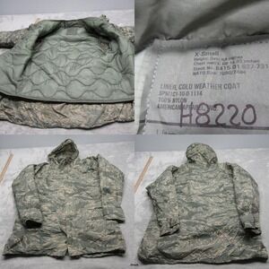 Vintage Military Jacket Mens XS Green ACU Camo ORC Puff Liner‎ Cold Weather Coat